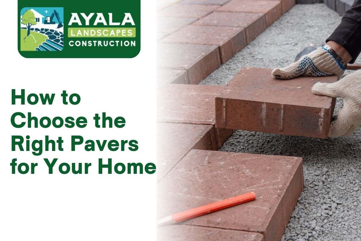 A homeowner holding paver samples and discussing options.