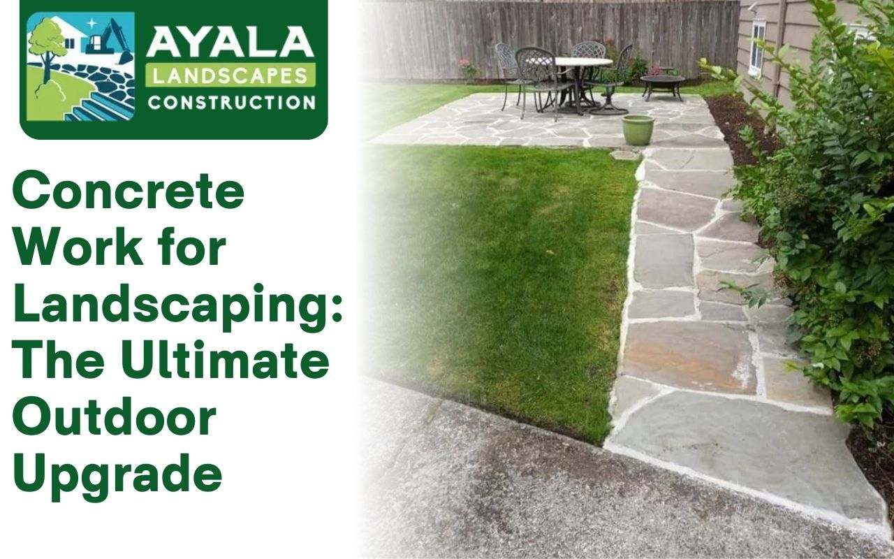 Concrete landscaping work enhancing outdoor aesthetics.