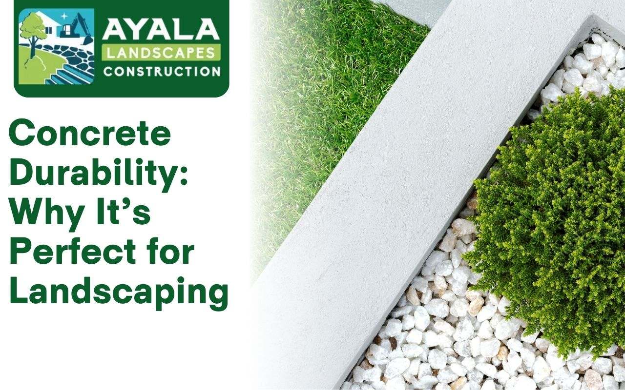 Durable concrete used in outdoor landscaping projects.