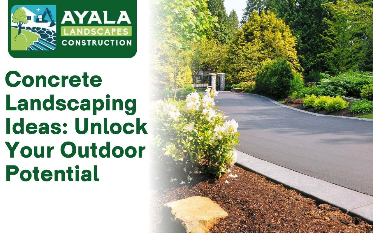 Modern concrete landscaping design for outdoor spaces.