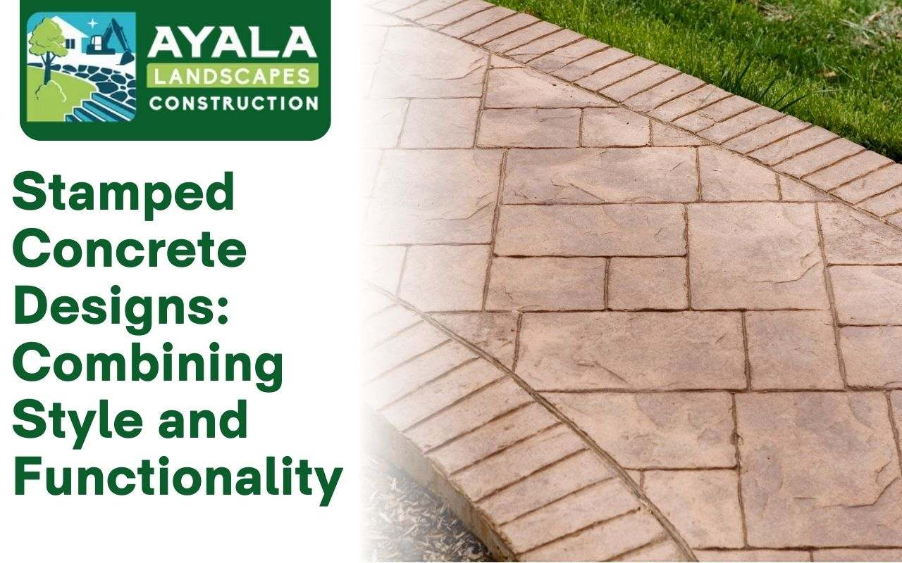Stamped concrete patterns for a decorative patio.
