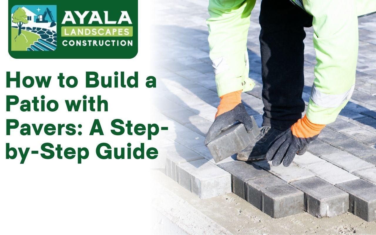 Step-by-step process of laying pavers for a patio.