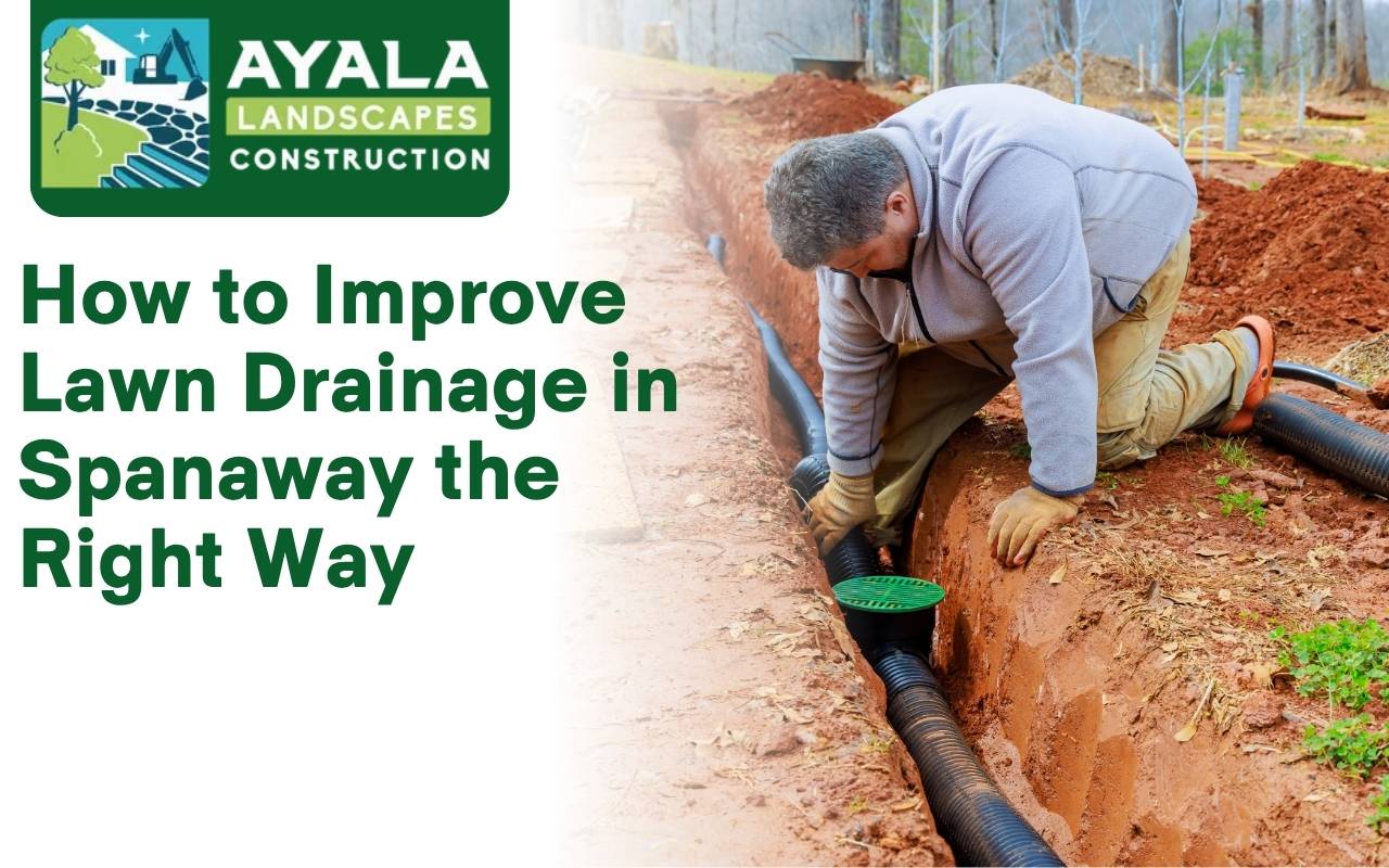 Installing a French drain system in a Spanaway backyard