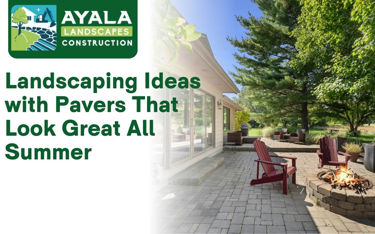Backyard patio made with pavers and surrounded by plants