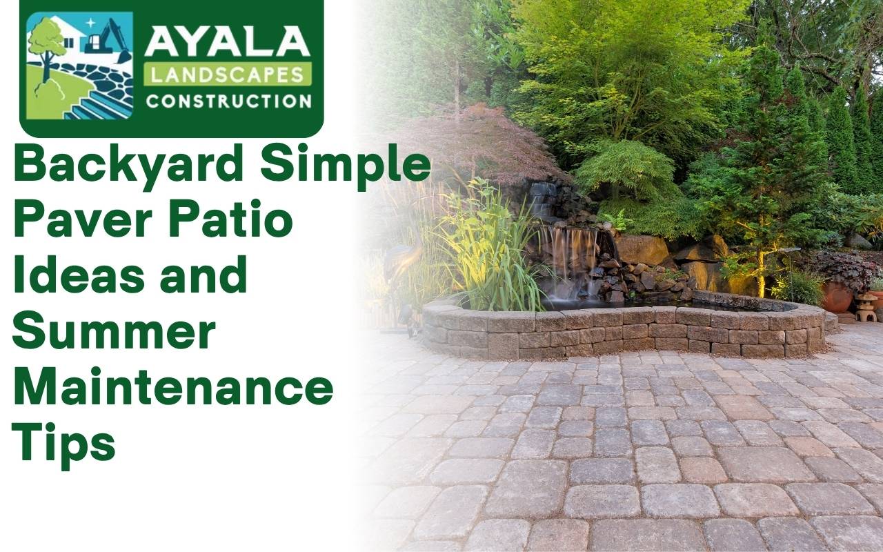 Natural stone paver patio with garden border