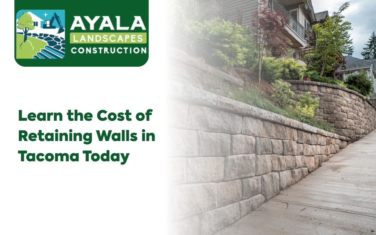 Cost of retaining wall in Tacoma with key cost factors like permits and drainage