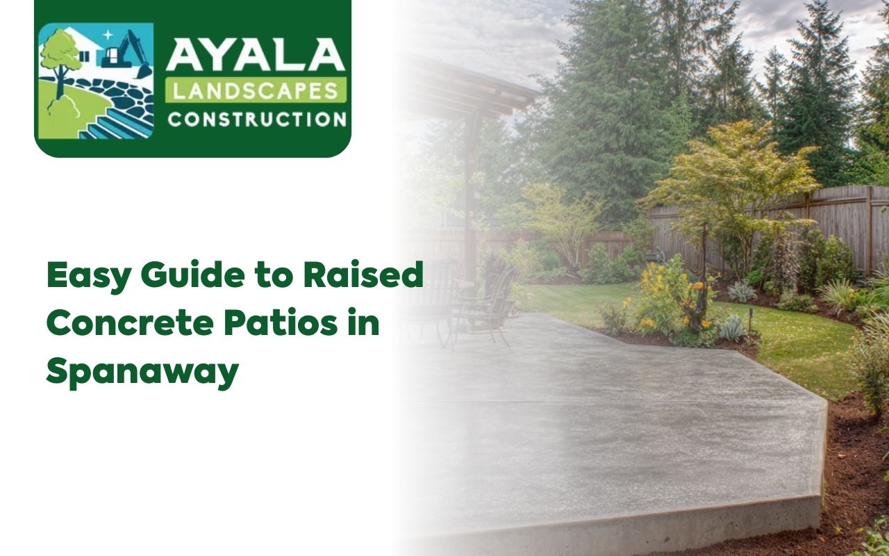 raised concrete patios in Spanaway designed for a clean and level backyard space