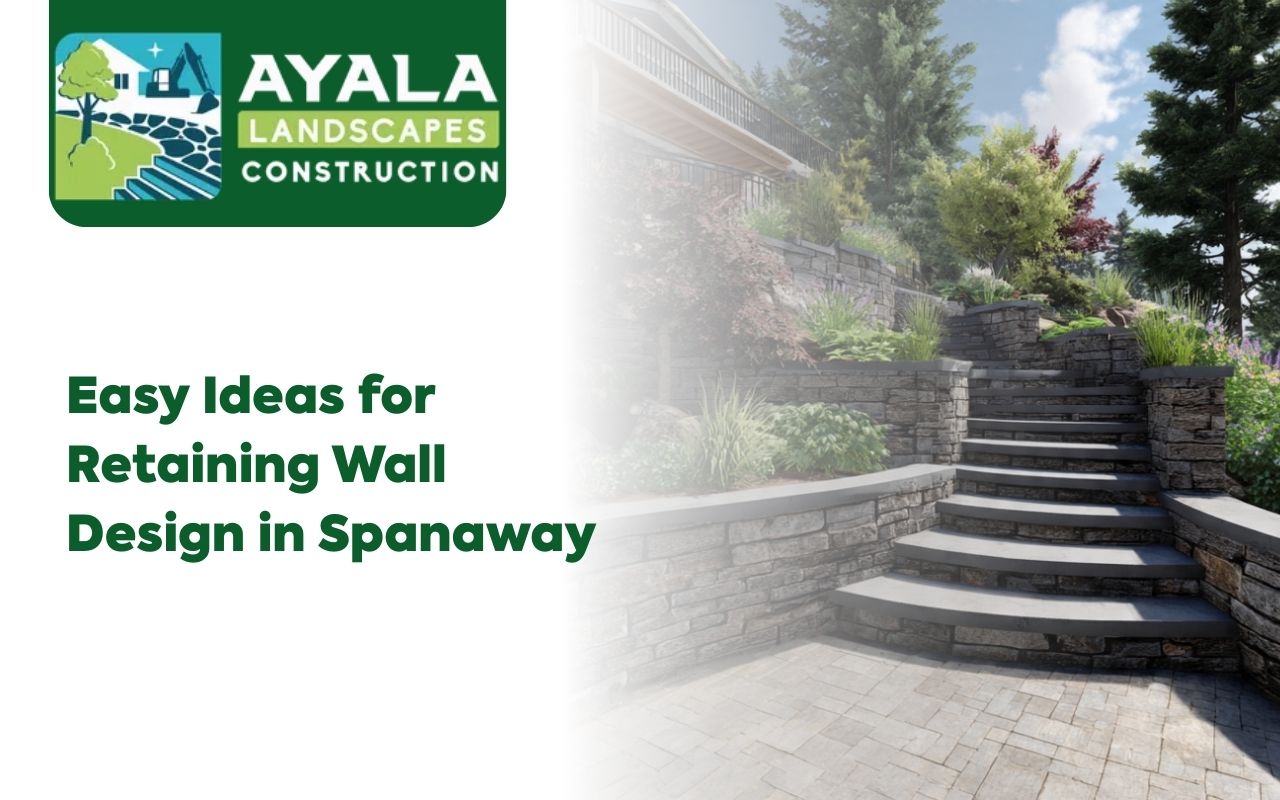 retaining wall design in Spanaway for a backyard with a gentle slope