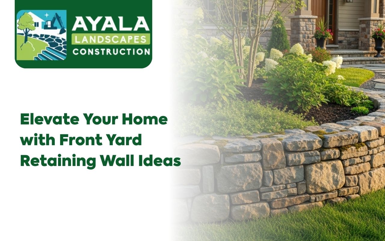 decorative front yard retaining wall ideas near home entrance