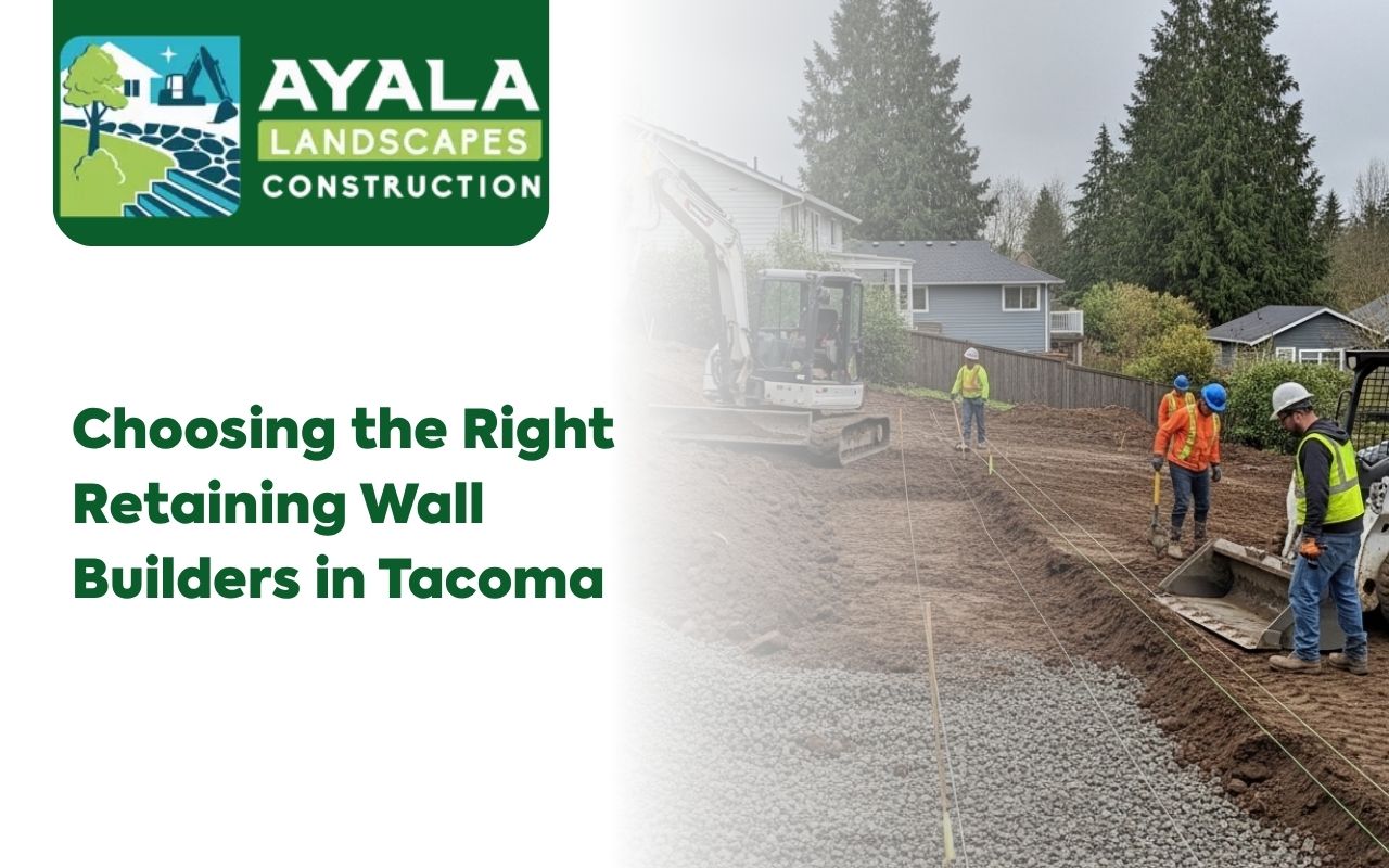 Site preparation by retaining wall builders in Tacoma before wall construction