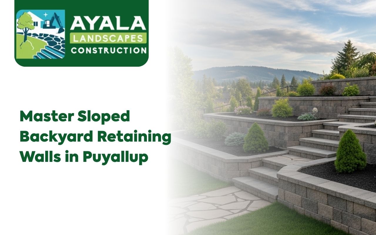 stepped wall design for sloped backyard retaining walls in Puyallup