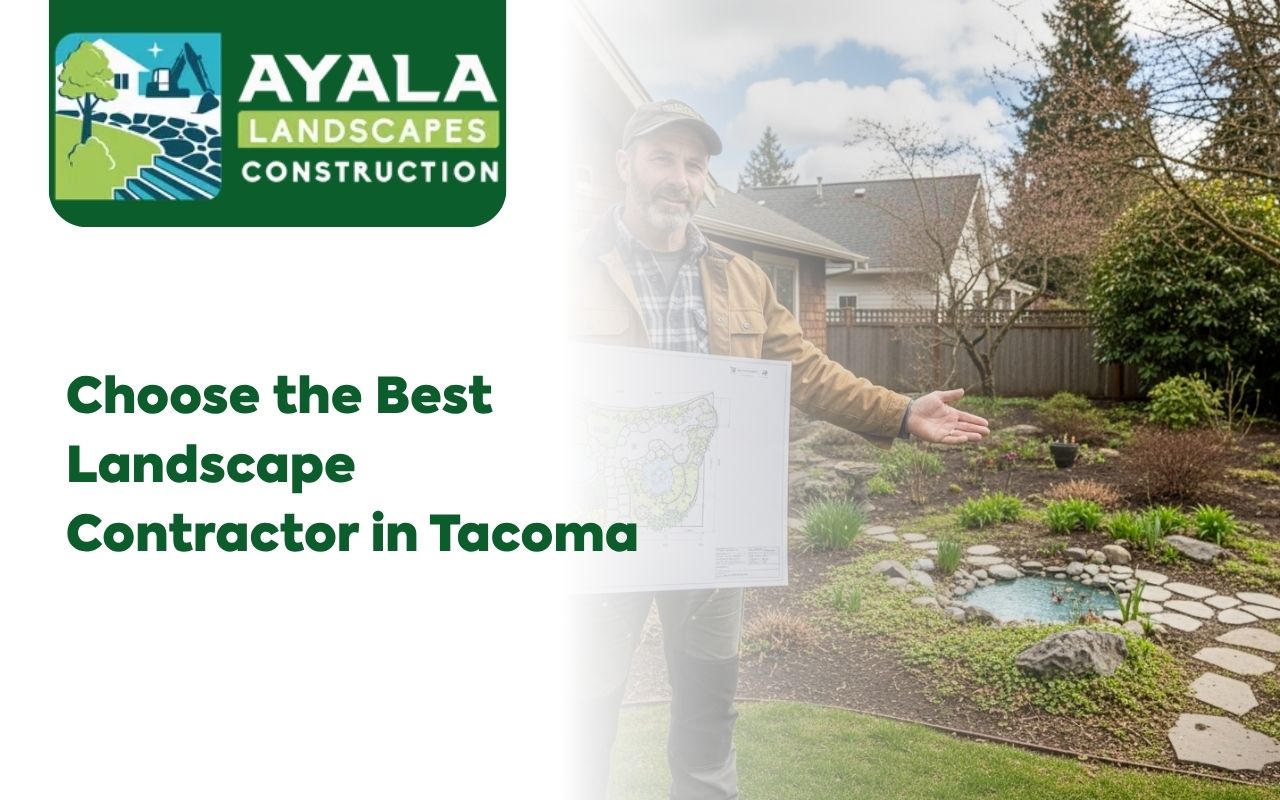 Landscape contractor in Tacoma improving a residential yard