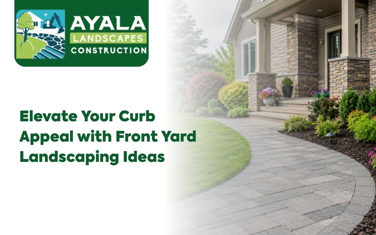 Front yard landscaping with a clean pathway and fresh planting beds