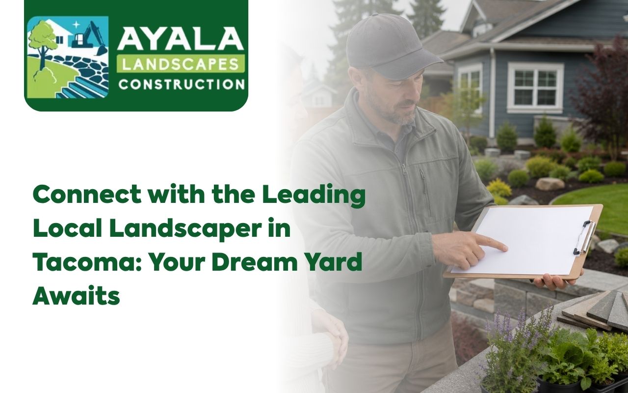 Local landscaper in Tacoma planning a clean and useful yard design