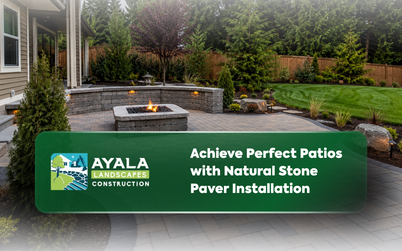 Natural stone paver installation creating a refined patio