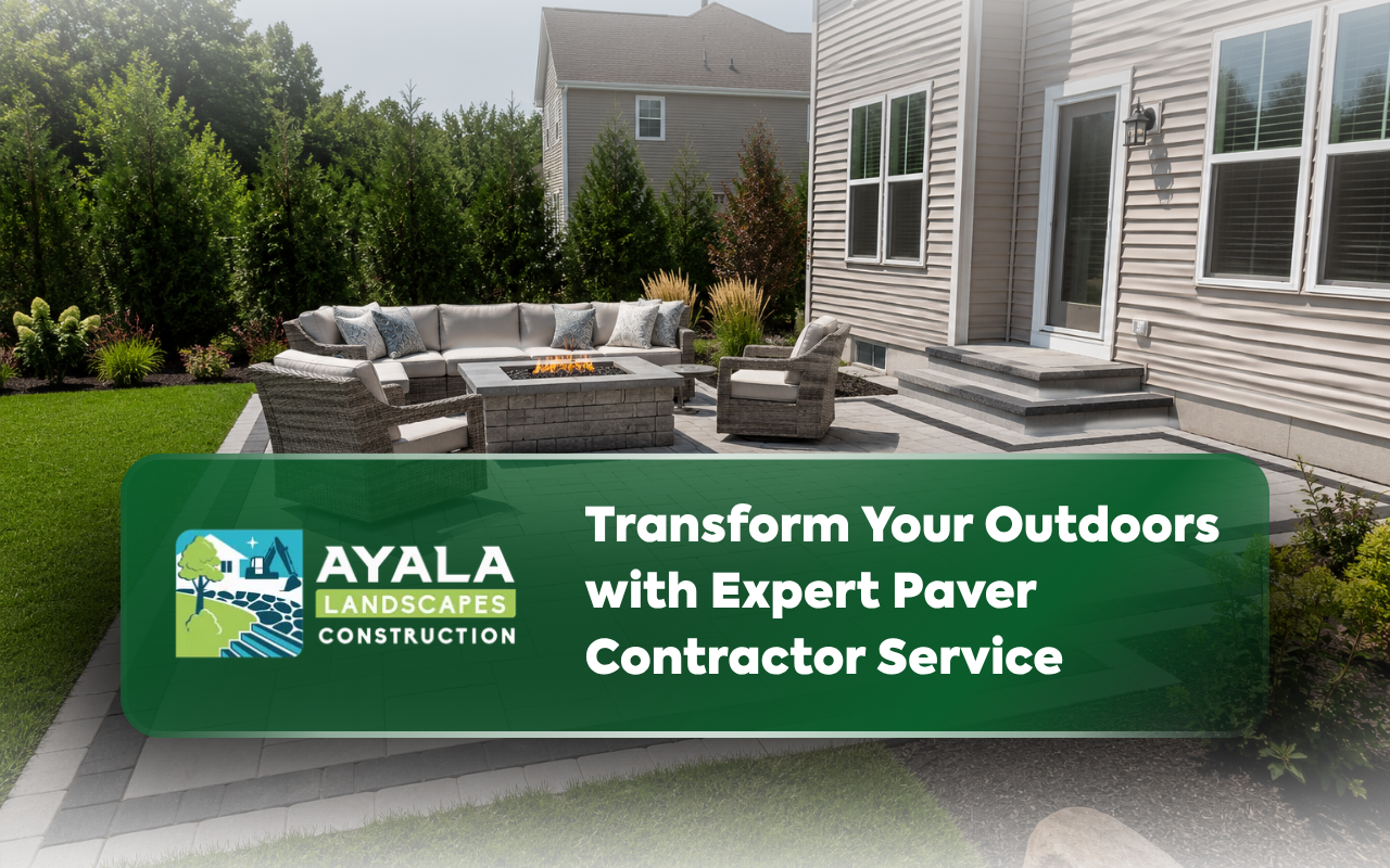 Paver contractor services for a clean backyard patio design