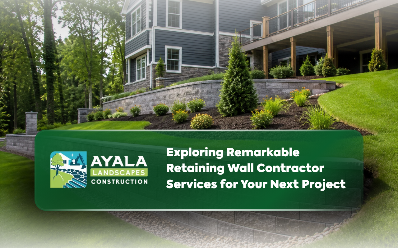Retaining wall contractor services for a sloped residential yard
